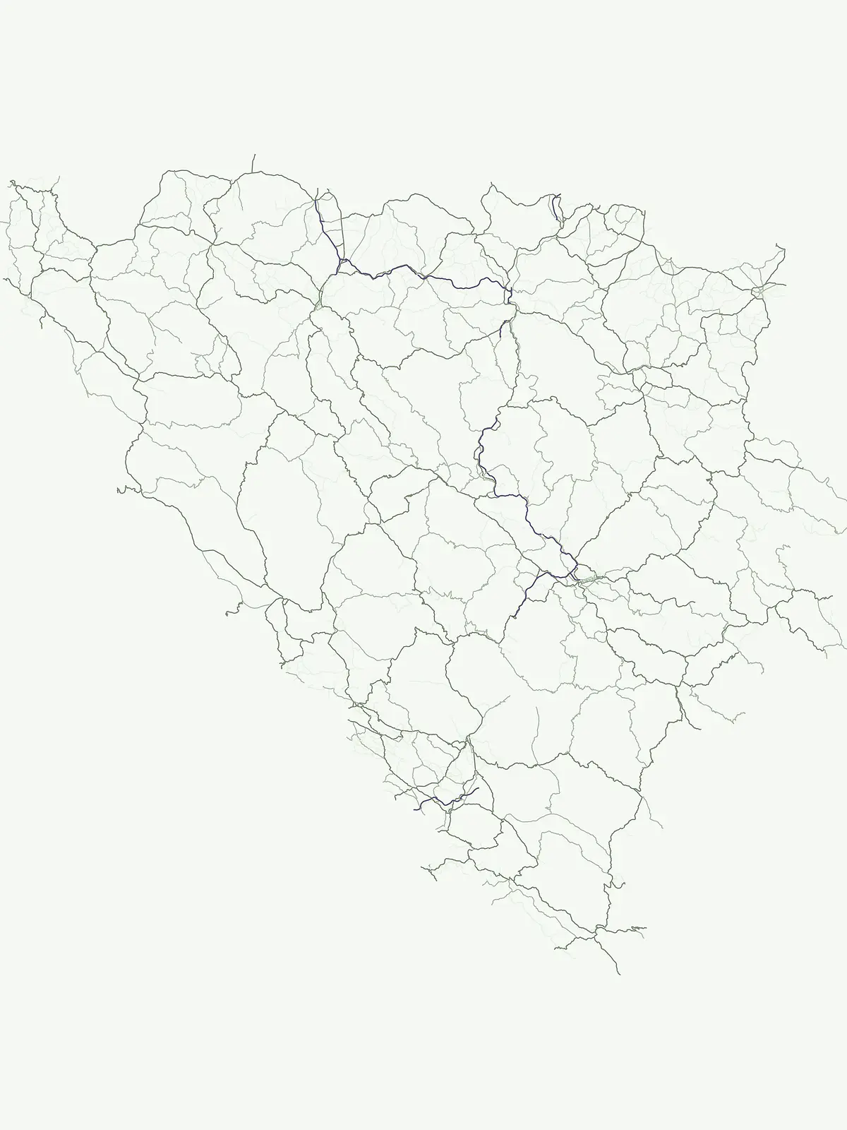 Comprehensive Atlas of Rivers Located Within Bosnia and Herzegovina Protected Landscapes