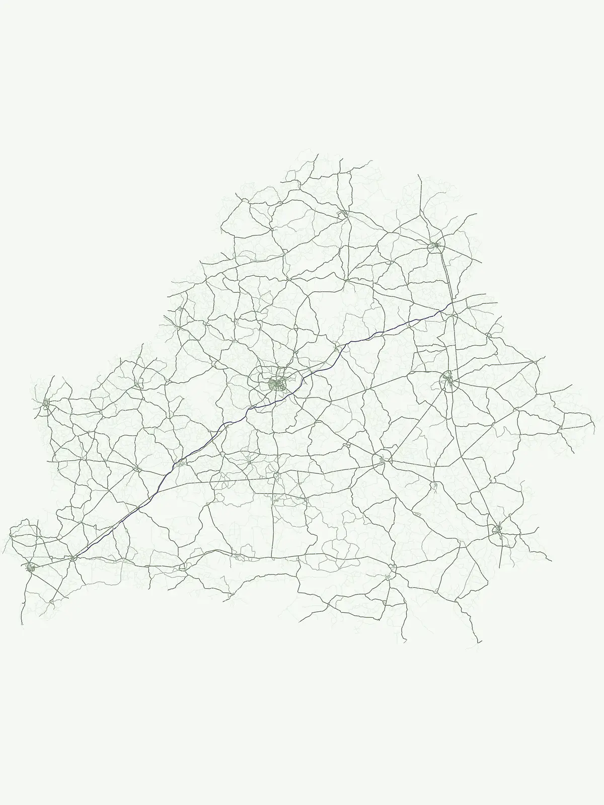 River Systems and Mapped Watercourse Features Across National Parks in Belarus