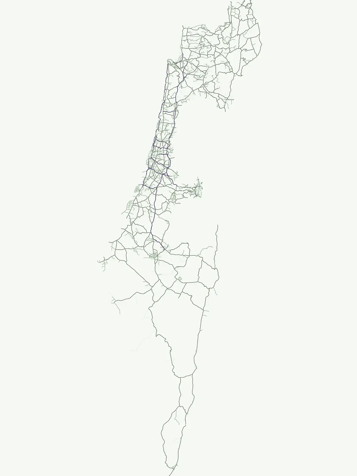 Atlas completo de arroyos con nombre ubicados dentro de parques nacionales y áreas protegidas de Israel