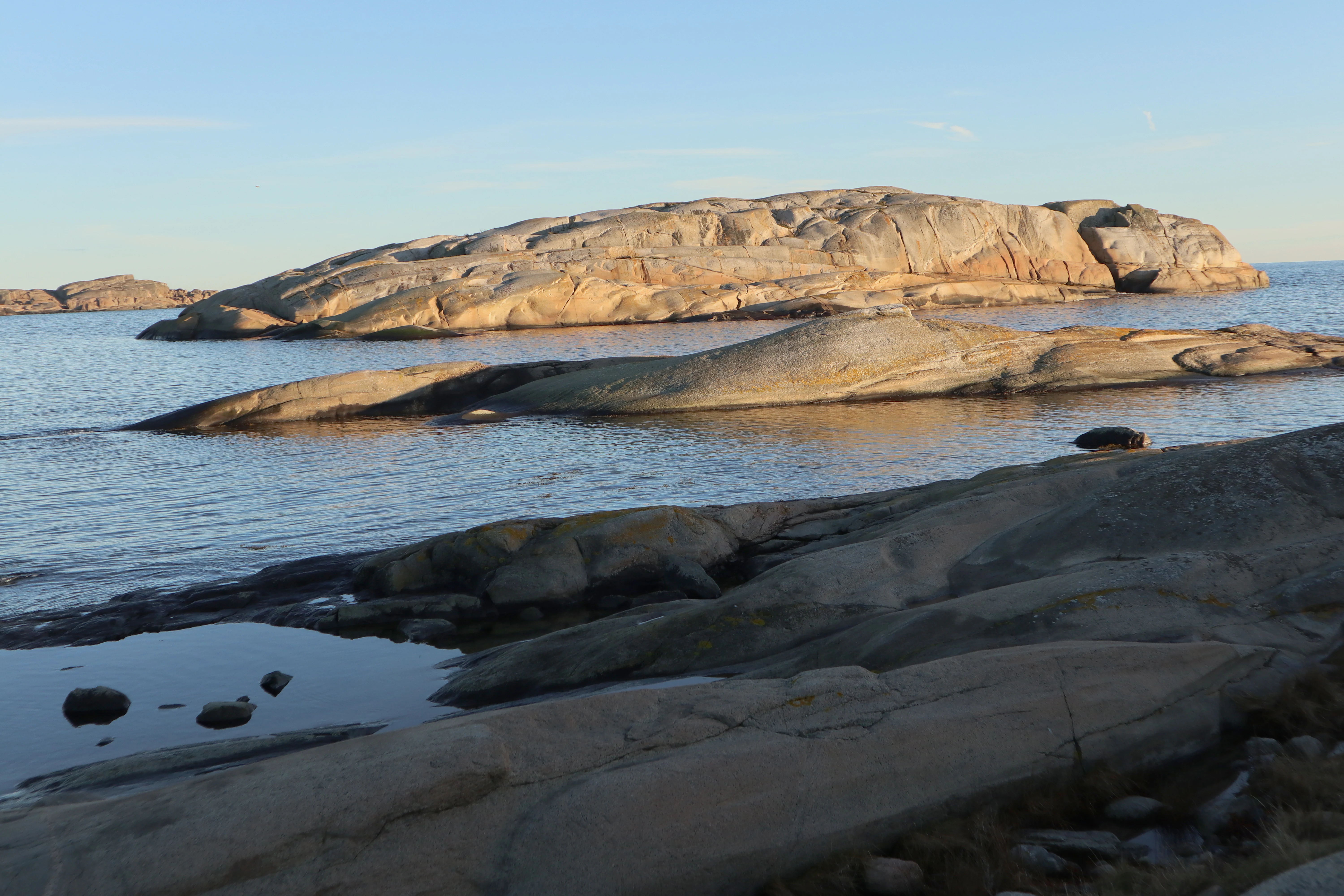 Rocky islands and calm water in Færder National Park, Norway