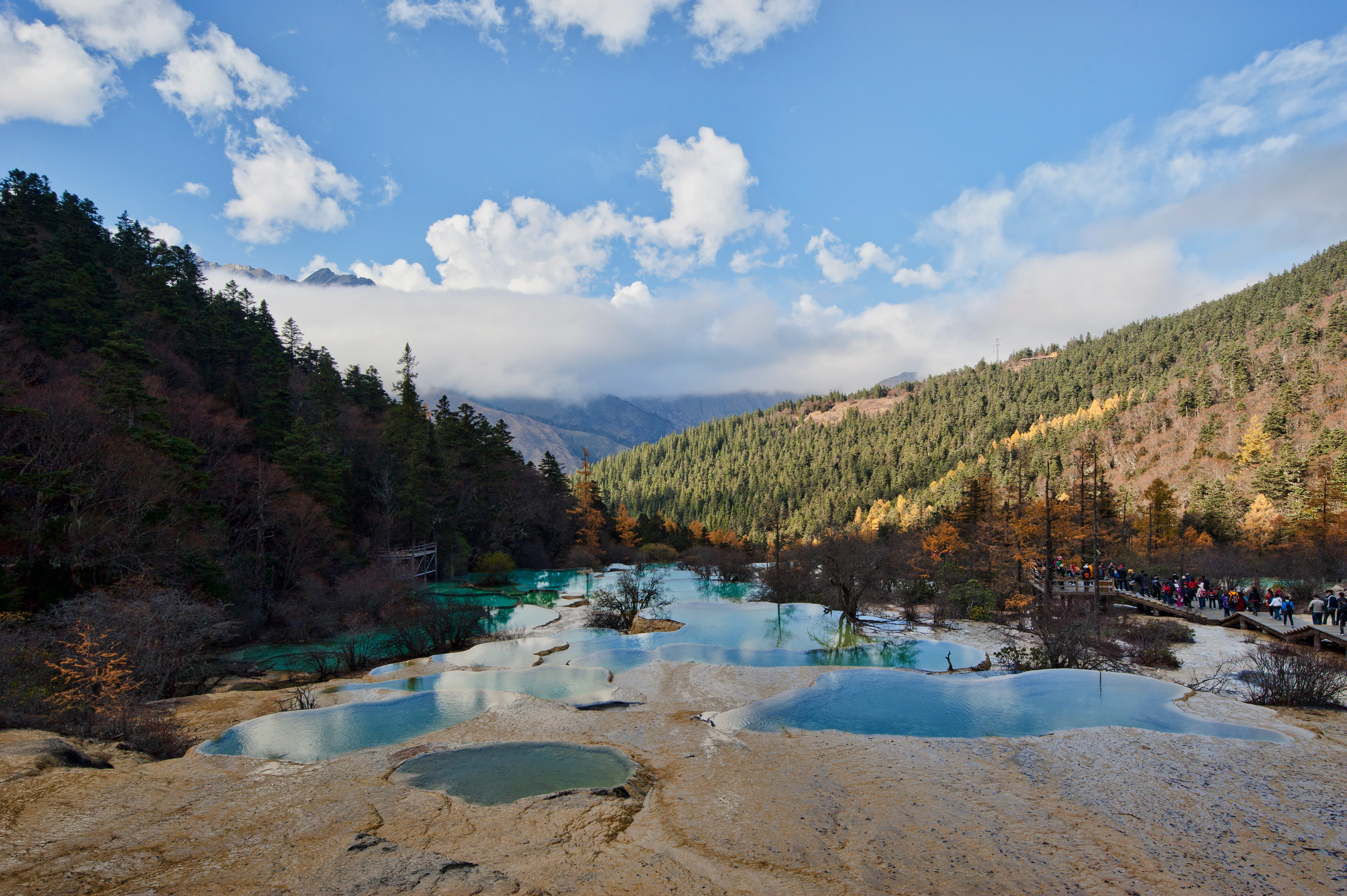 Huanglong colorful pools