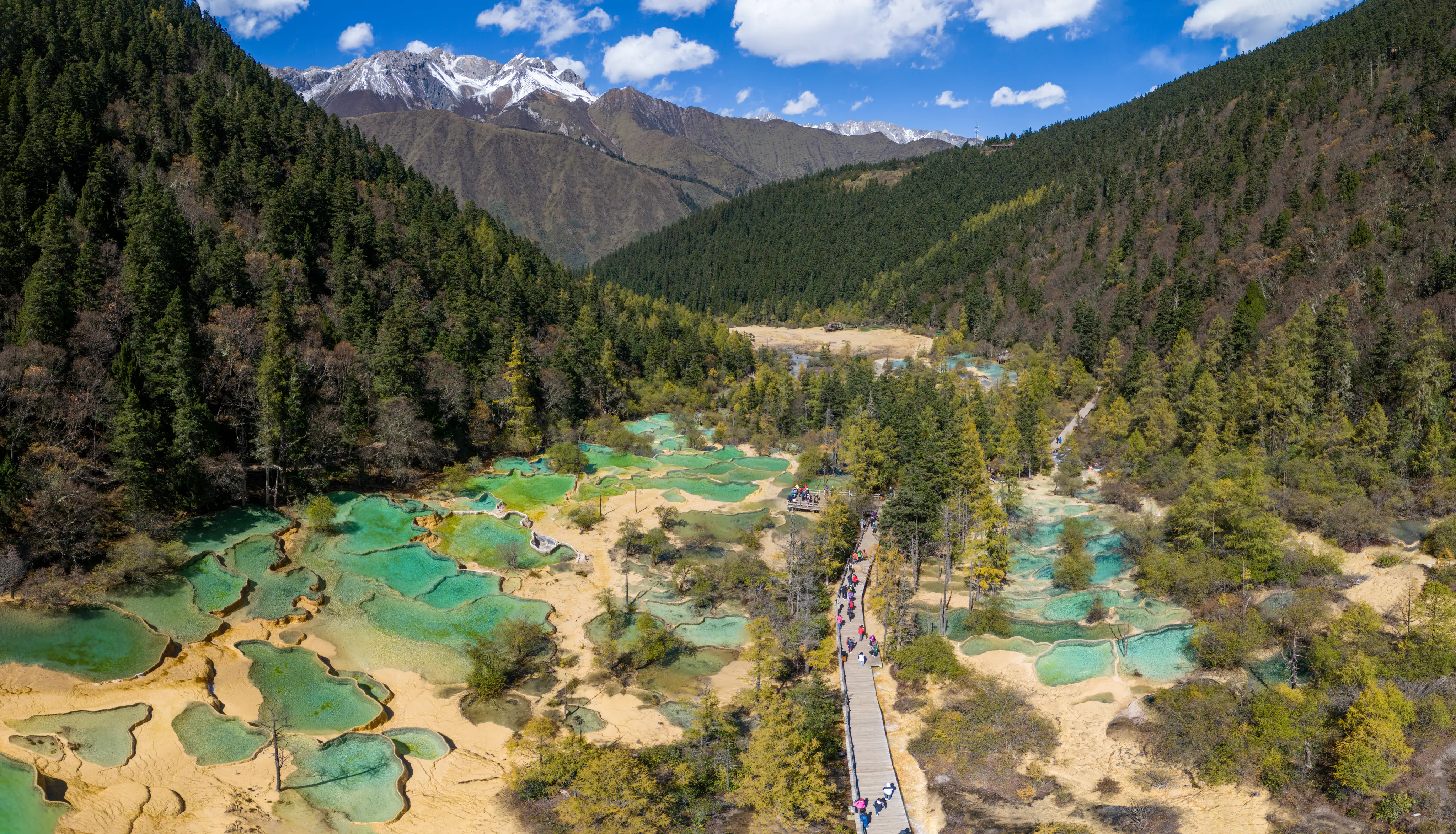 Huanglong aerial panoramic view 2023