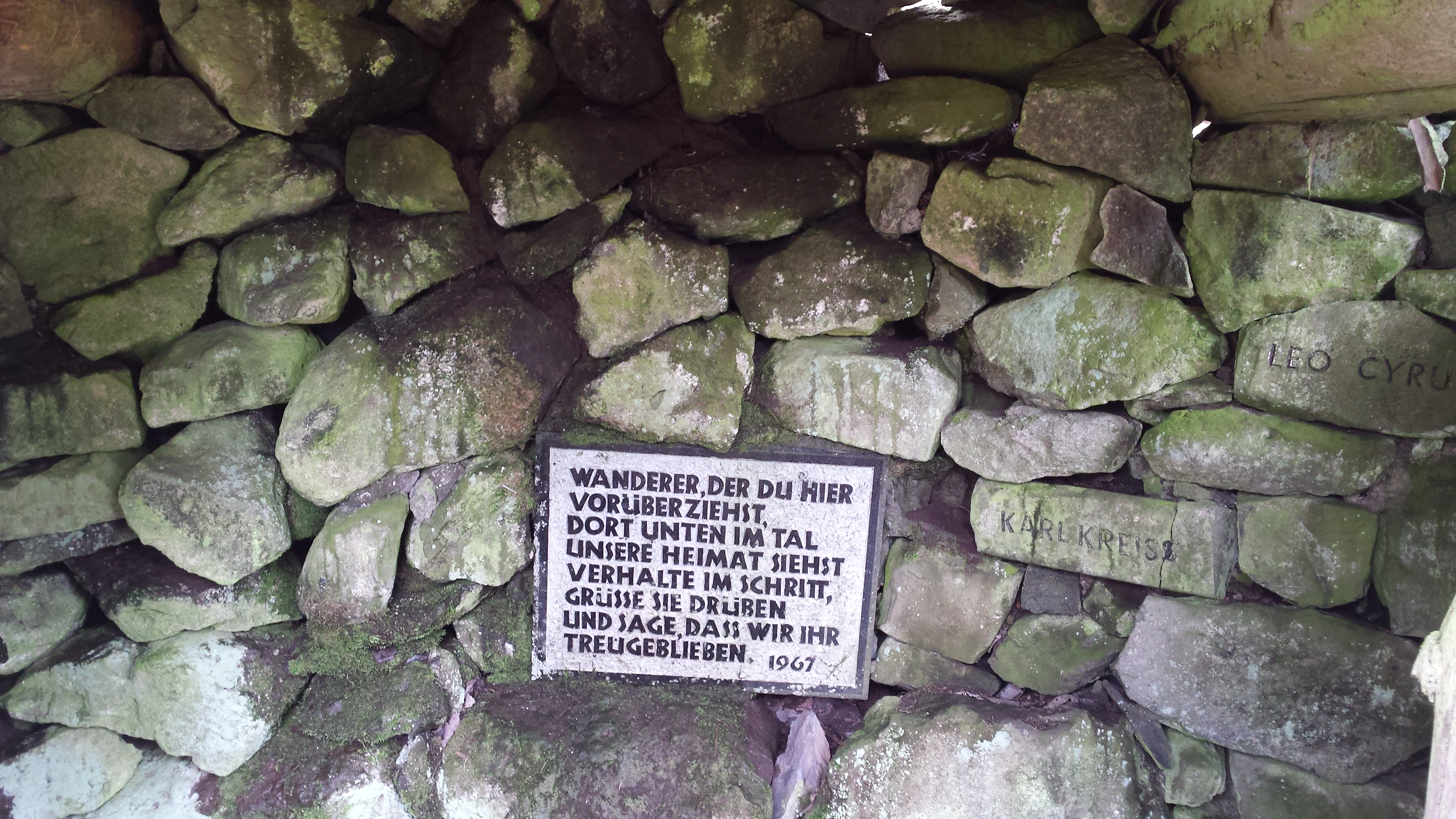 Heimatblick Memorial Plate, Rhonkopf