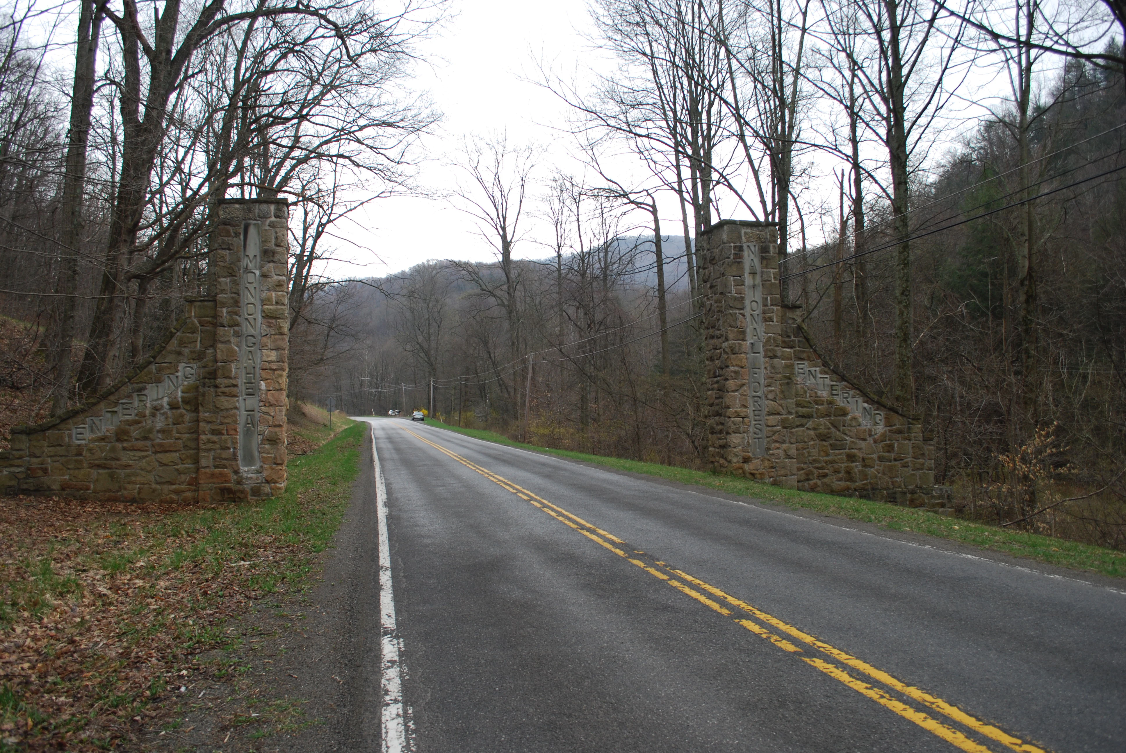 Monongahela National Forest entrance gate