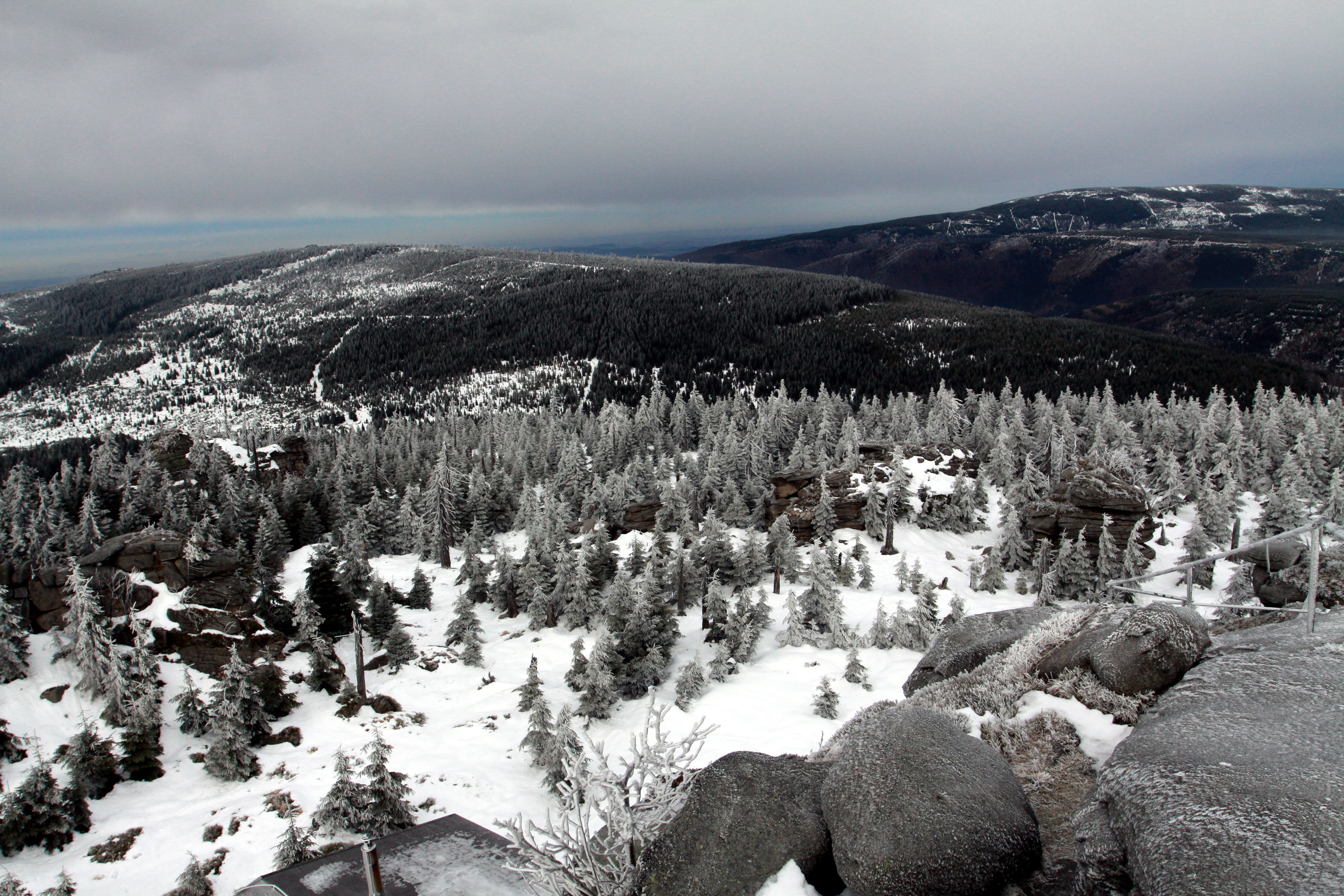 View from Jizera Mountain in winter